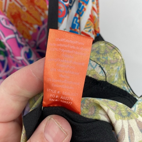 Hale Bob Cabana Romper Womens XS Multi Floral Colorblock - Picture 8 of 13